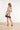 Smashed Lemon Crème Jurk met Bruine Grafische Print en Ceintuur | Off White - Brown