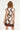 Smashed Lemon Crème Jurk met Bruine Grafische Print en Ceintuur | Off White - Brown