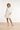 Smashed Lemon Crème Jurk met Goudkleurige Palmprint en Ceintuur | Off White - Sand