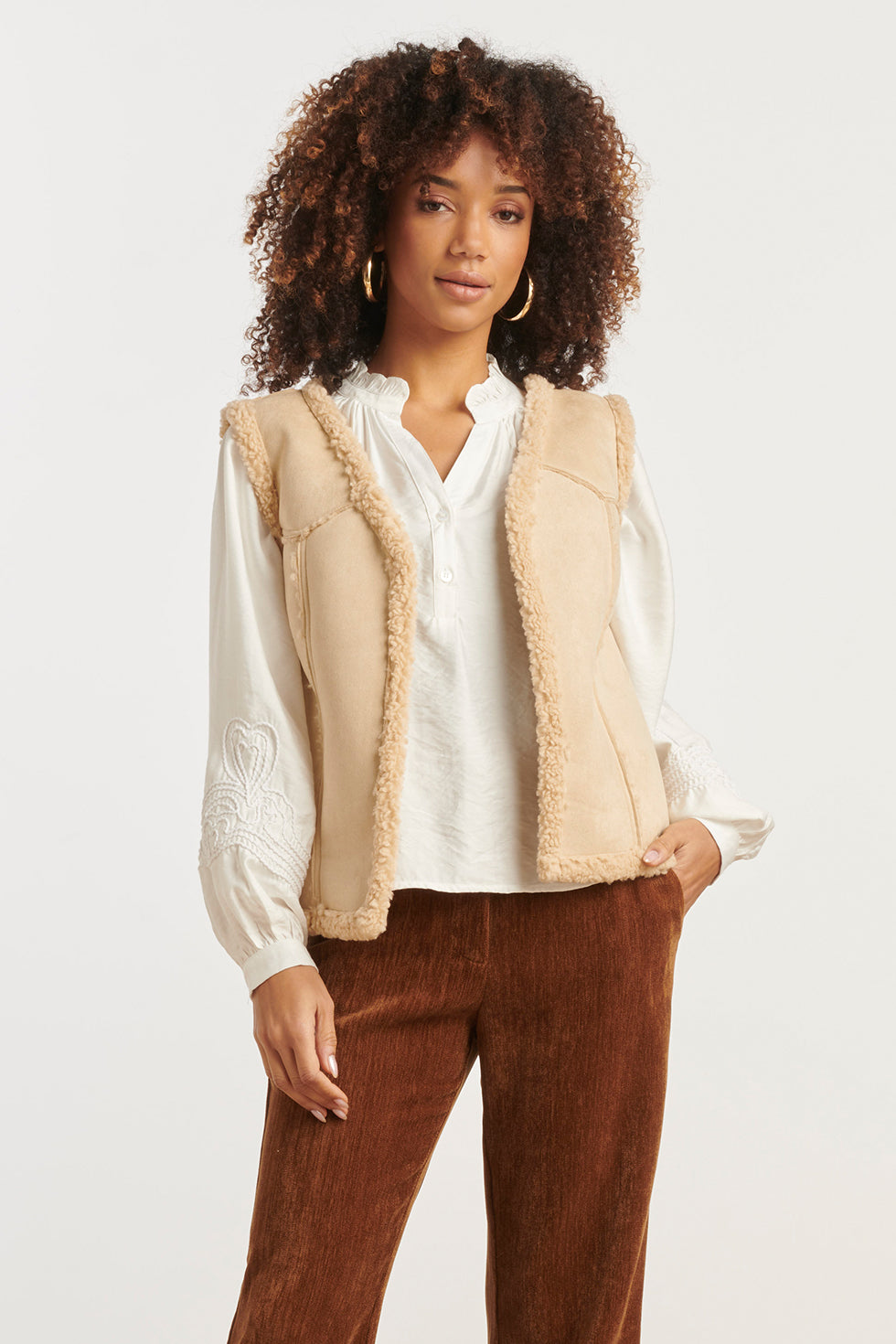 Smashed Lemon Dameslammy Gilet | sand