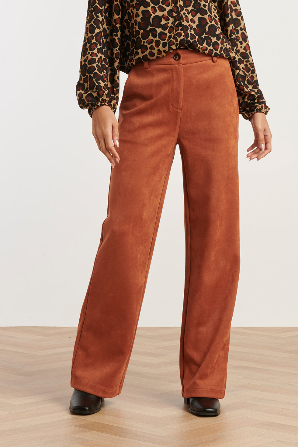 Smashed Lemon Damessuède Broek | cognac