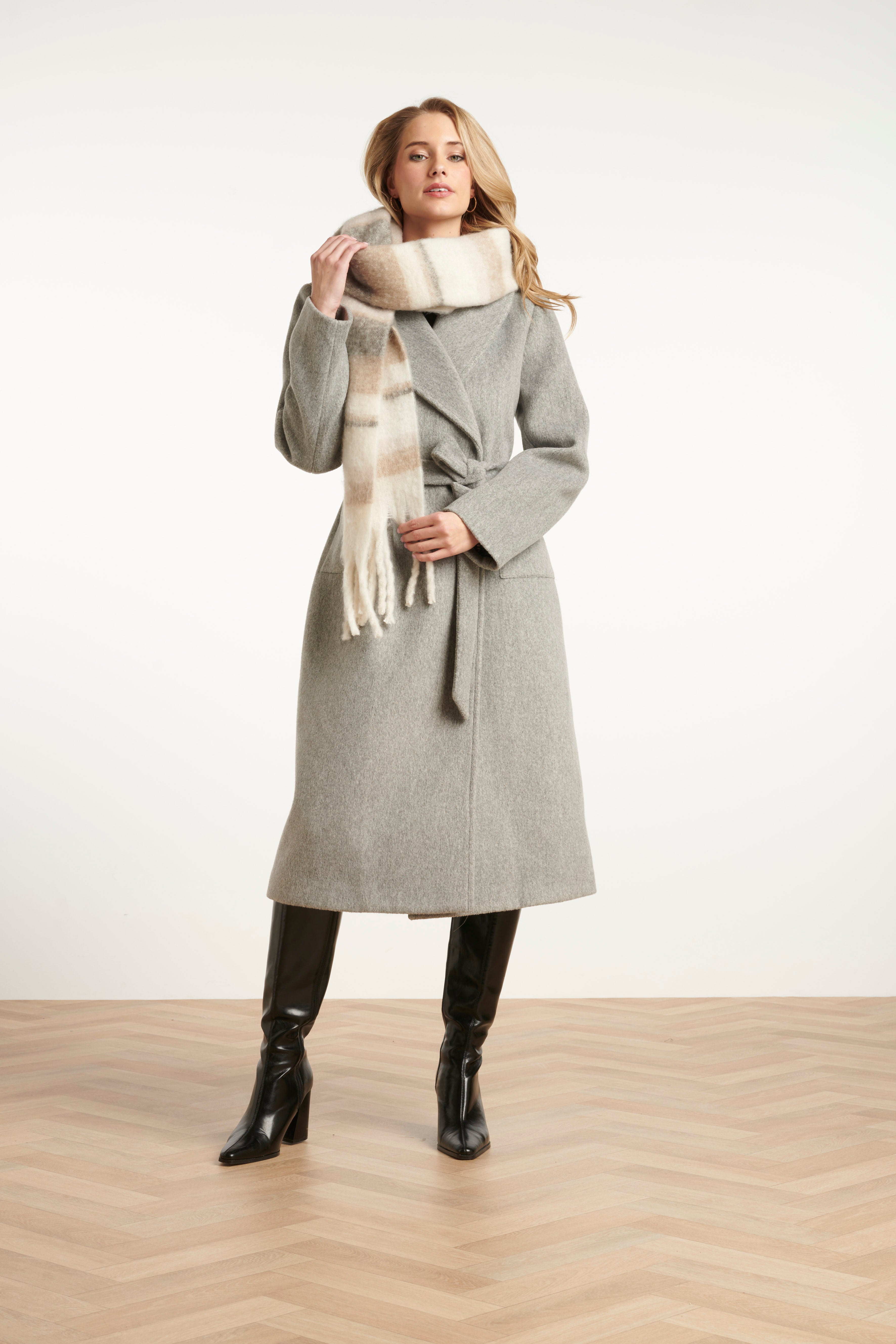 Smashed Lemon Gestreepte Dames Sjaal | off-white-multicolour