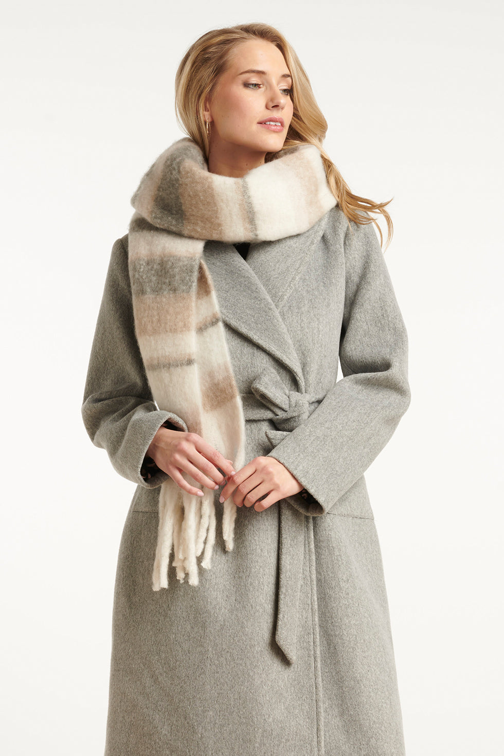 Smashed Lemon Gestreepte Dames Sjaal | off-white-multicolour