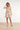 Smashed Lemon Jurk met Abstracte Print en Tailleceintuur in Zalmkleur | Off White - Sand