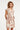 Smashed Lemon Jurk met Abstracte Print en Tailleceintuur in Zalmkleur | Off White - Sand