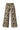 Smashed Lemon Olijfgroene Broek met Bladerenprint en Wijde Pijpen | Army - Sand