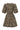 Smashed Lemon Olijfgroene Jurk met Bladerenprint en Tailleband | Army - Sand