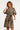 Smashed Lemon Olijfgroene Jurk met Bladerenprint en Tailleband | Army - Sand