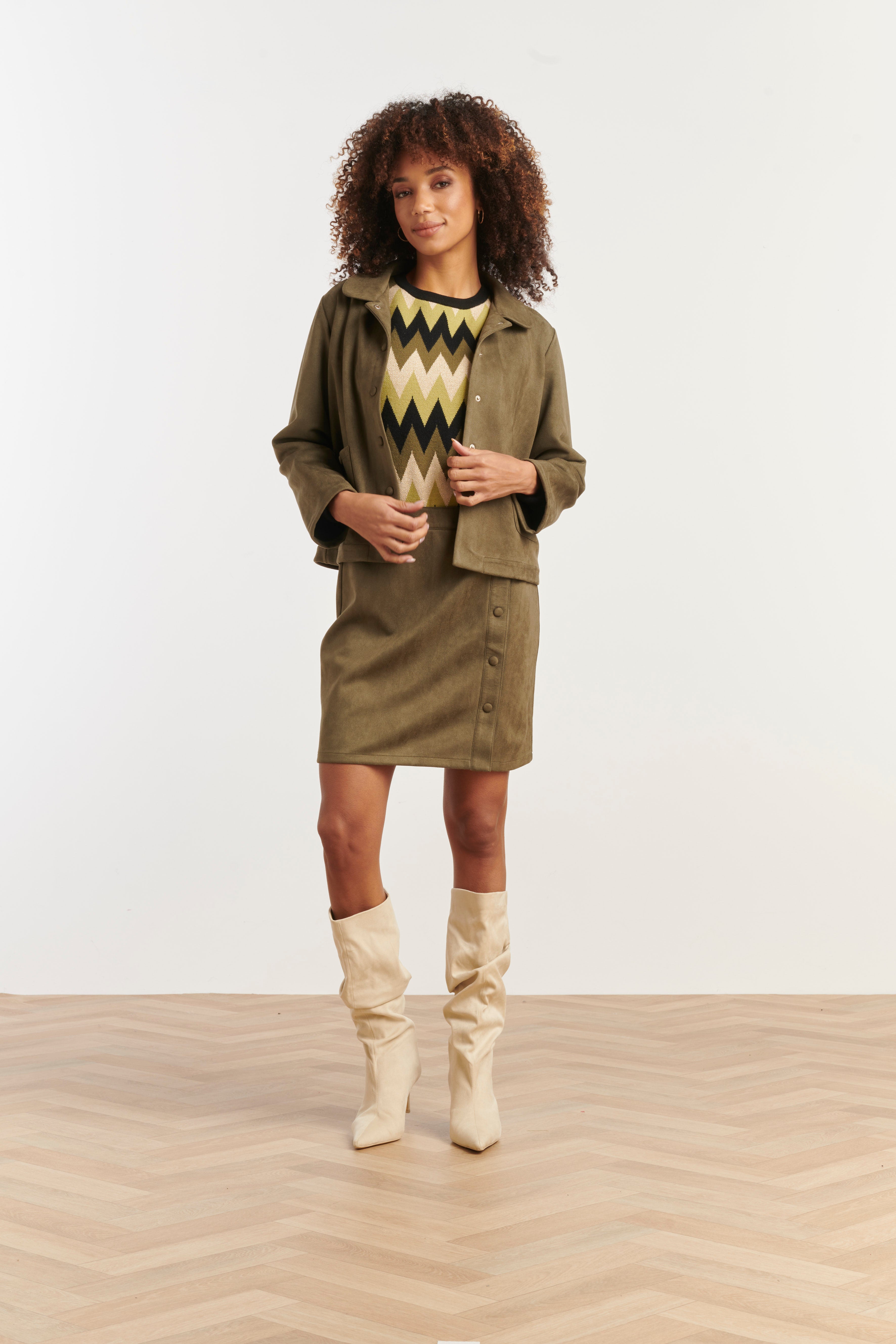 Smashed Lemon Suède Jasje | Army green