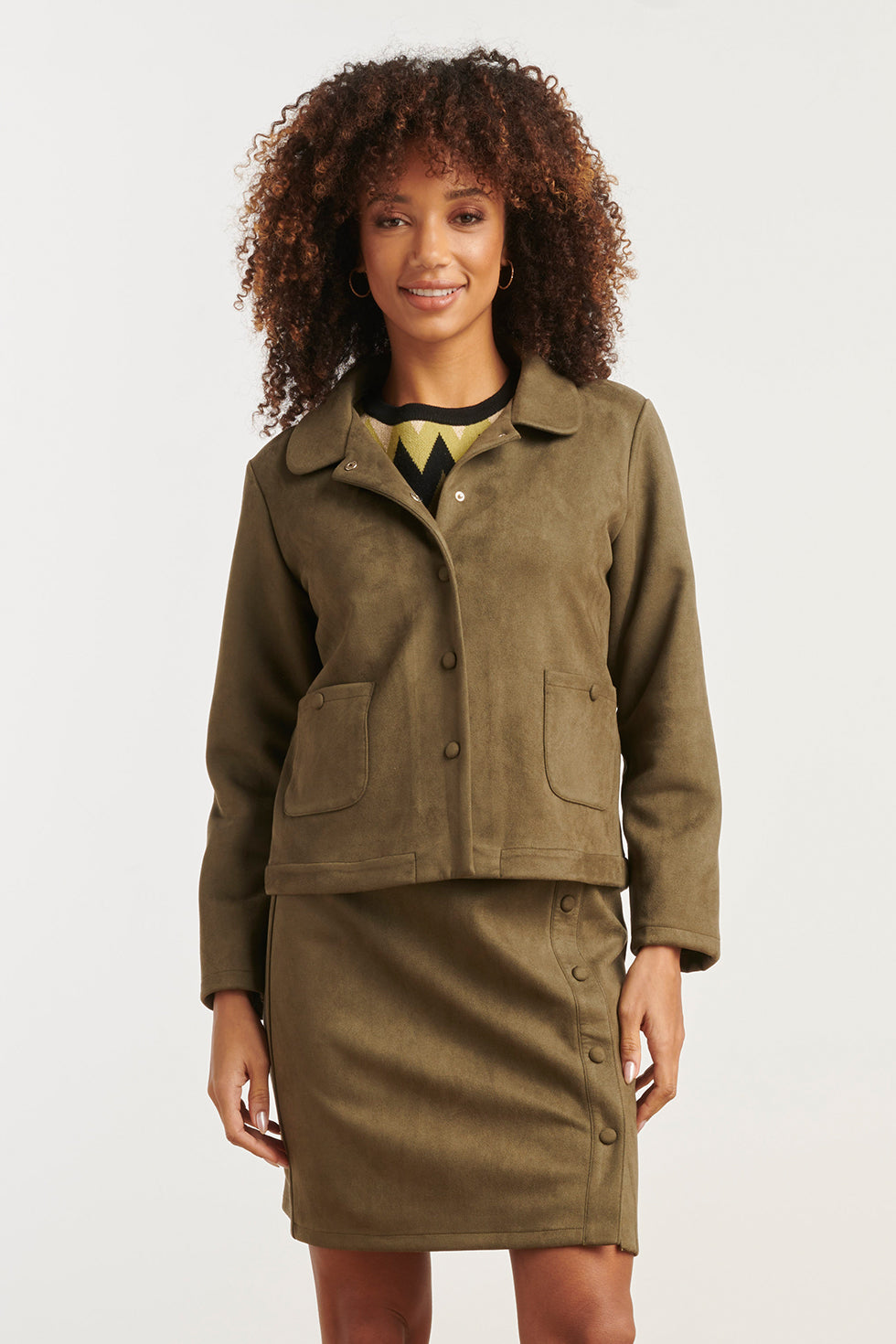 Smashed Lemon Suède Jasje | Army green