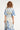 Smashed Lemon Witte Jurk met Blauwe Print en Elastische Taille | Off White - Blue