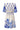 Smashed Lemon Witte Jurk met Blauwe Print en Elastische Taille | Off White - Blue