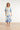 Smashed Lemon Witte Jurk met Blauwe Print en Elastische Taille | Off White - Blue