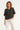 Smashed Lemon Zwarte Blouse met Beige Stippenprint en Pofmouwen | Black - Brown