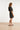 Smashed Lemon Zwarte Jurk met Beige Stippenprint en Strikceintuur | Black - Brown