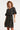 Smashed Lemon Zwarte Jurk met Beige Stippenprint en Strikceintuur | Black - Brown