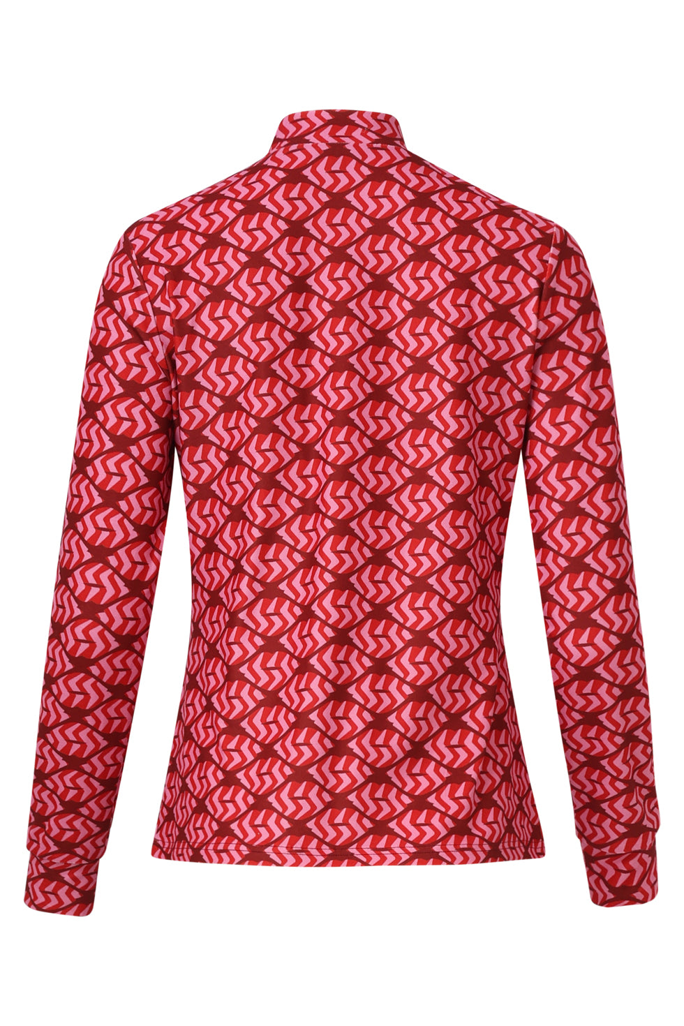 Stretchstof Lippenprint Top In Rood En Roze | Red-Pink