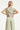 Top Met Groene Bladprint En V-Hals | Jade - Off White
