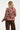 Top met Hoge Hals en Abstracte Bladeren Print in Bordeaux | Bordeaux - Sand