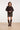 Top van Kant met Bloemenmotief | Dark Brown
