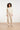 Wide Leg Broek van Geweven Stof met Visgraatstructuur | Sand