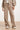 Wide Leg Broek van Geweven Stof met Visgraatstructuur | Taupe