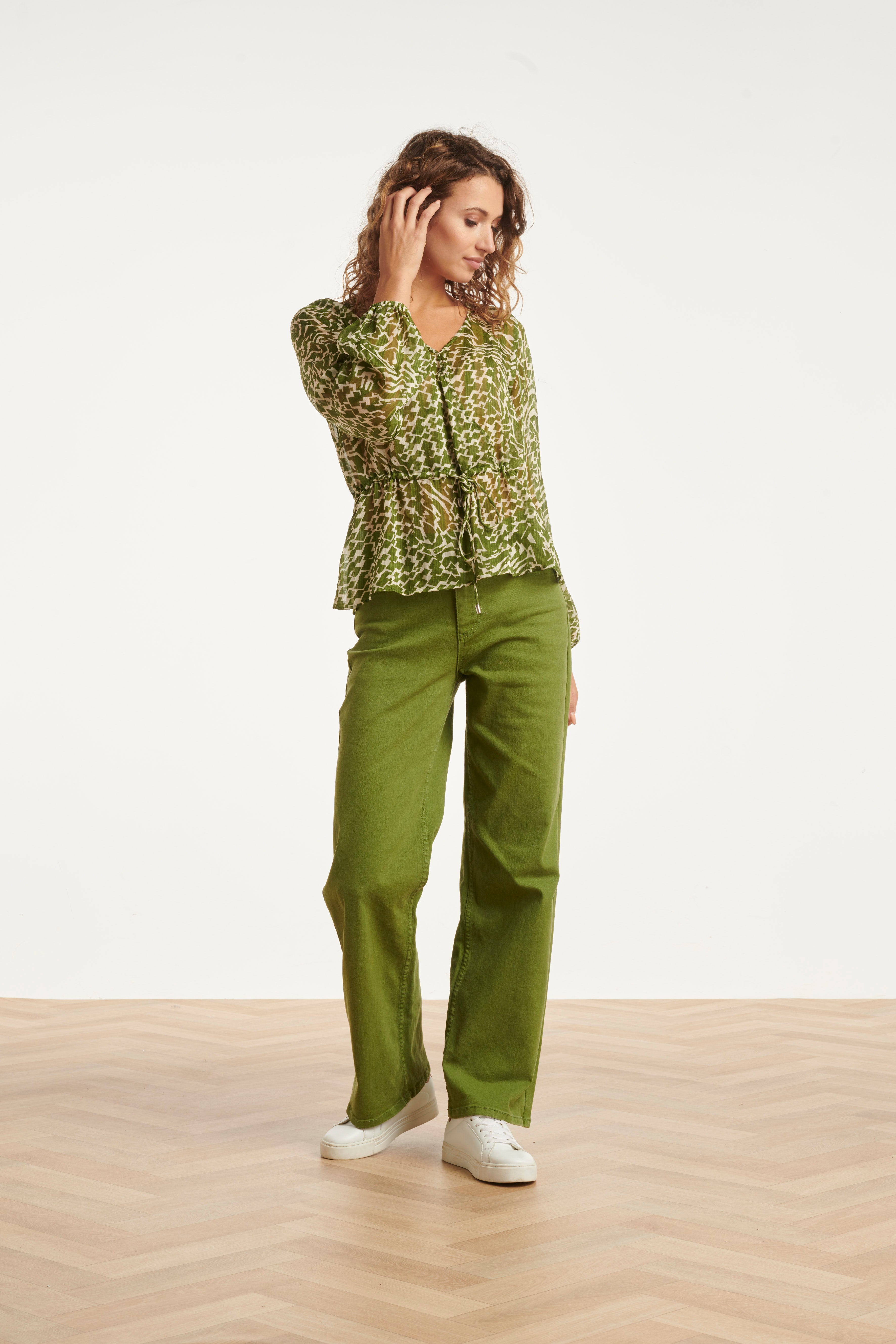 Wide Leg Jeans | Army