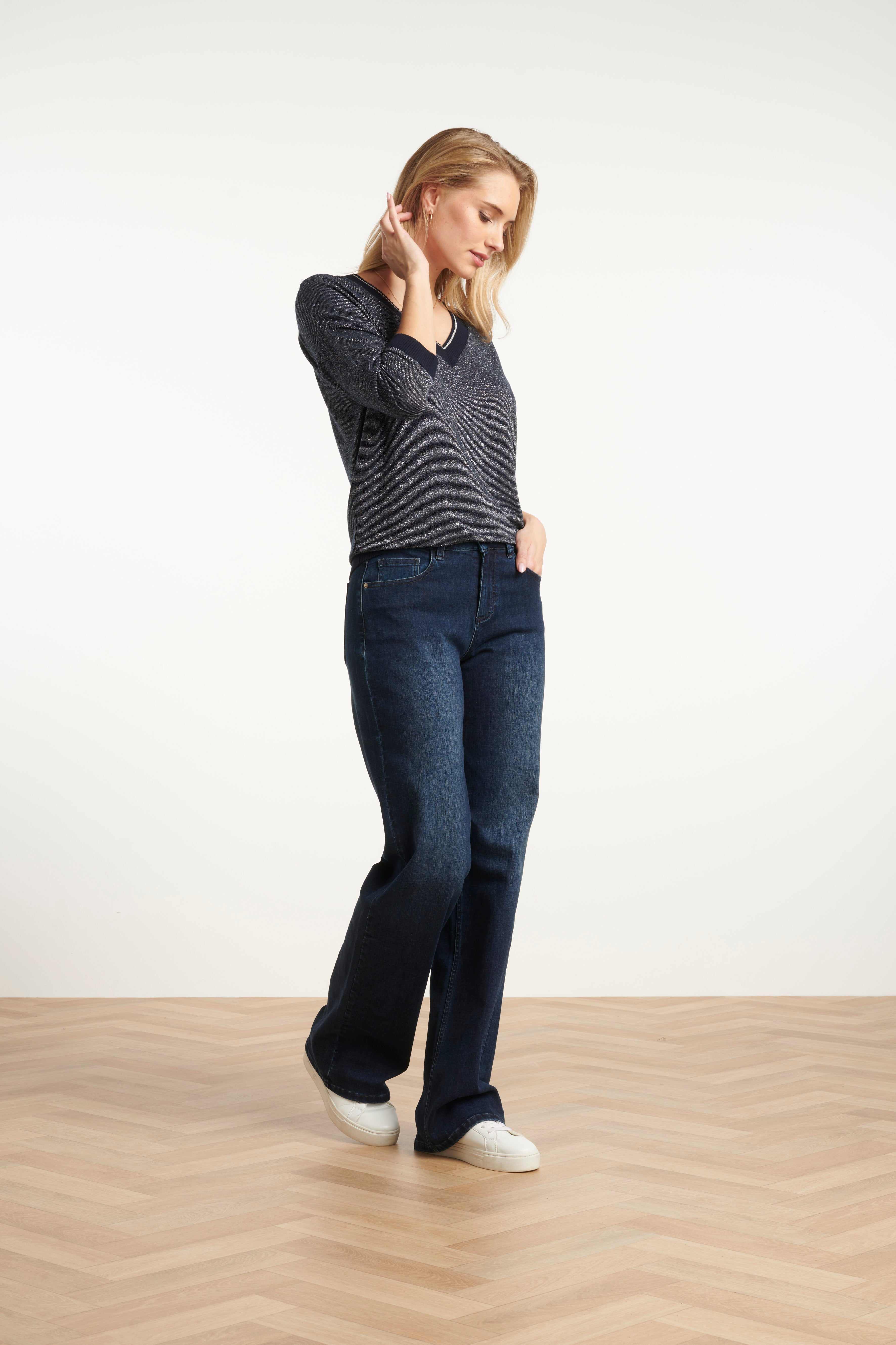 Wide Leg Jeans | Dark Blue Denim