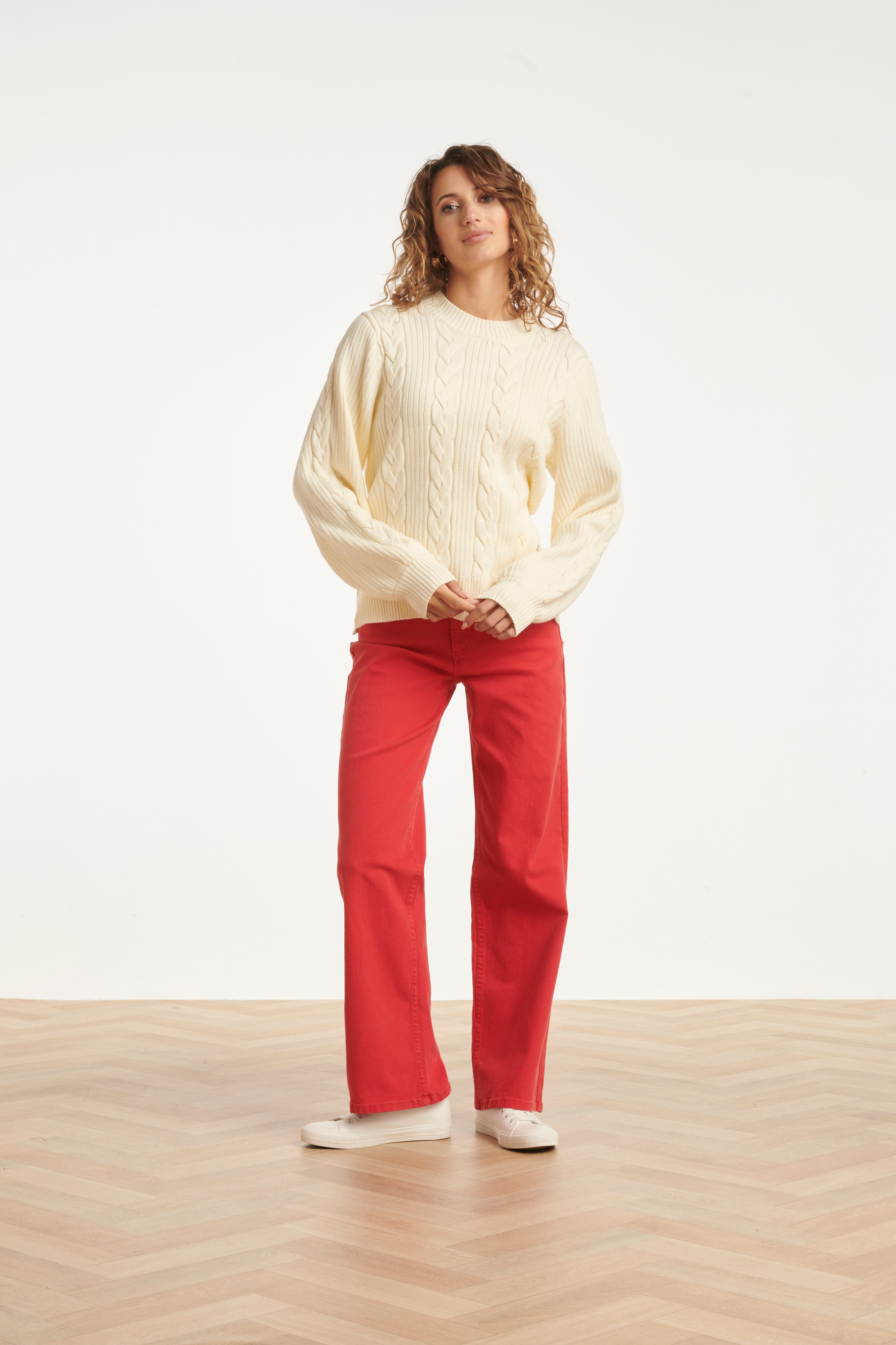 Wide Leg Jeans | Red