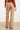 Zandkleurige Flared Broek met Witte Pinstripe | Dark Sand