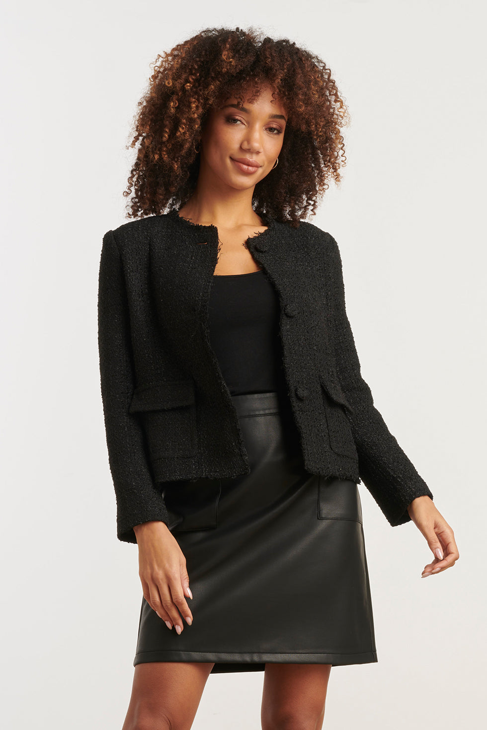 Zwart Tweed Jasje | black