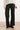 Zwarte Pantalon met Glitterstructuur en Wijde Pijpen | Black