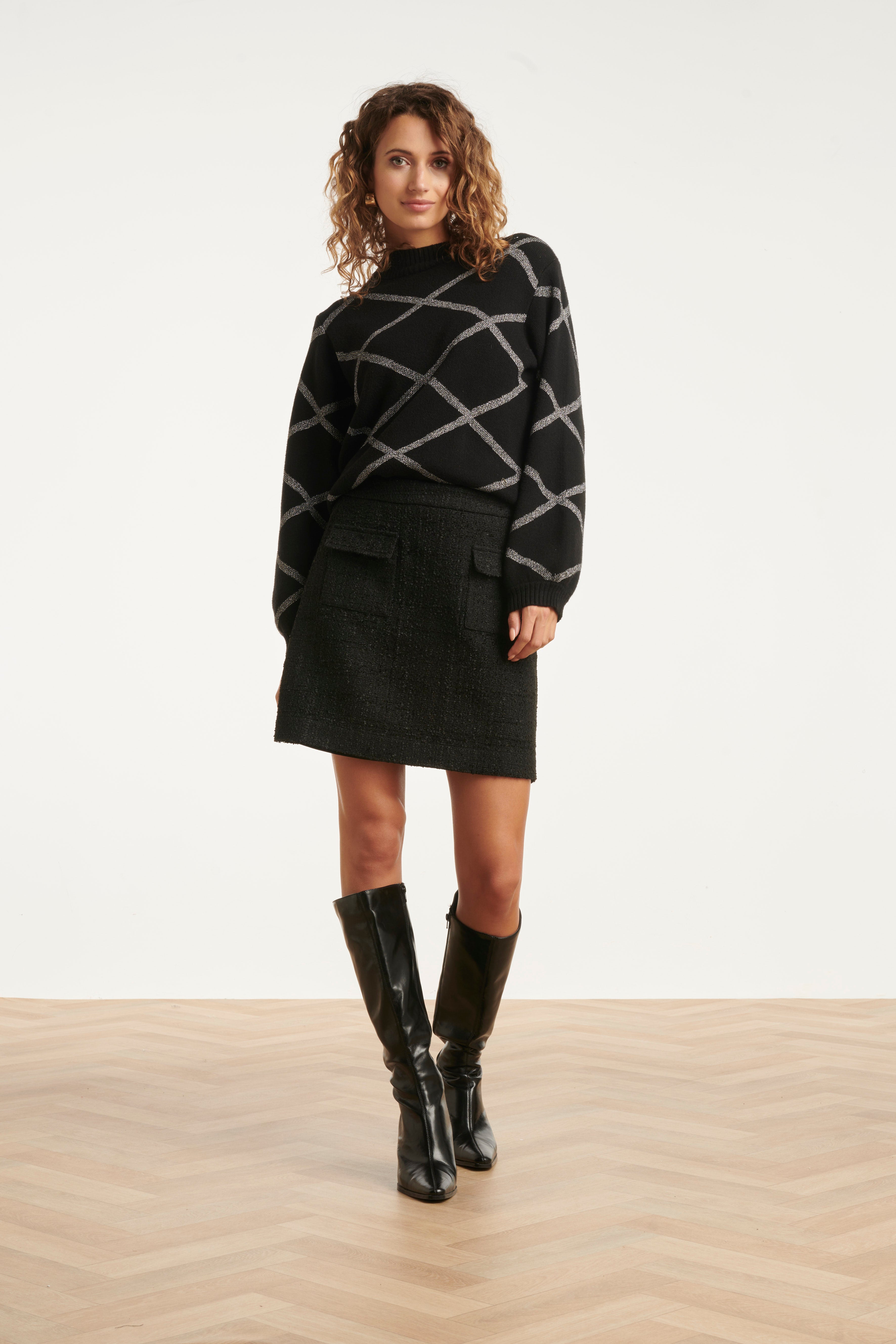 Zwarte Tweed Rok | Black